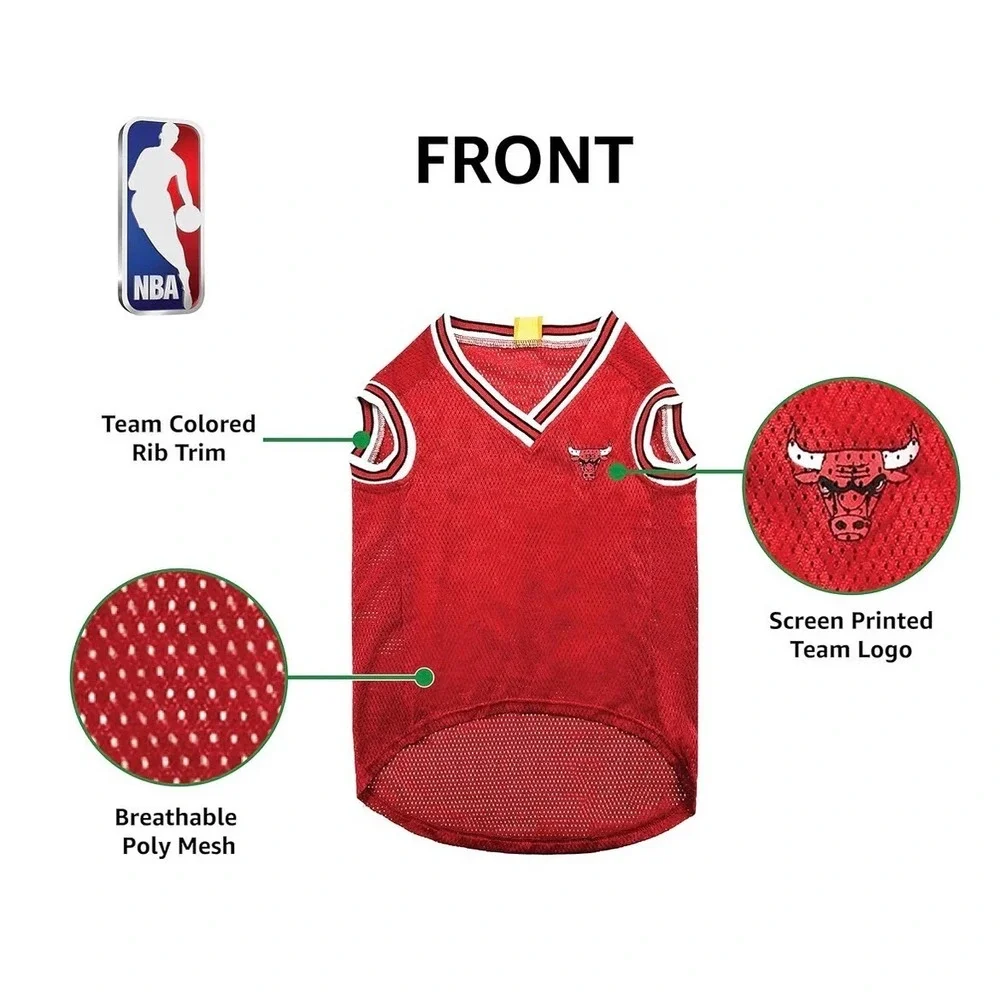 Pets First Chicago Bulls NBA Pet Jersey Small Red Basketball Dog Shirt NWT